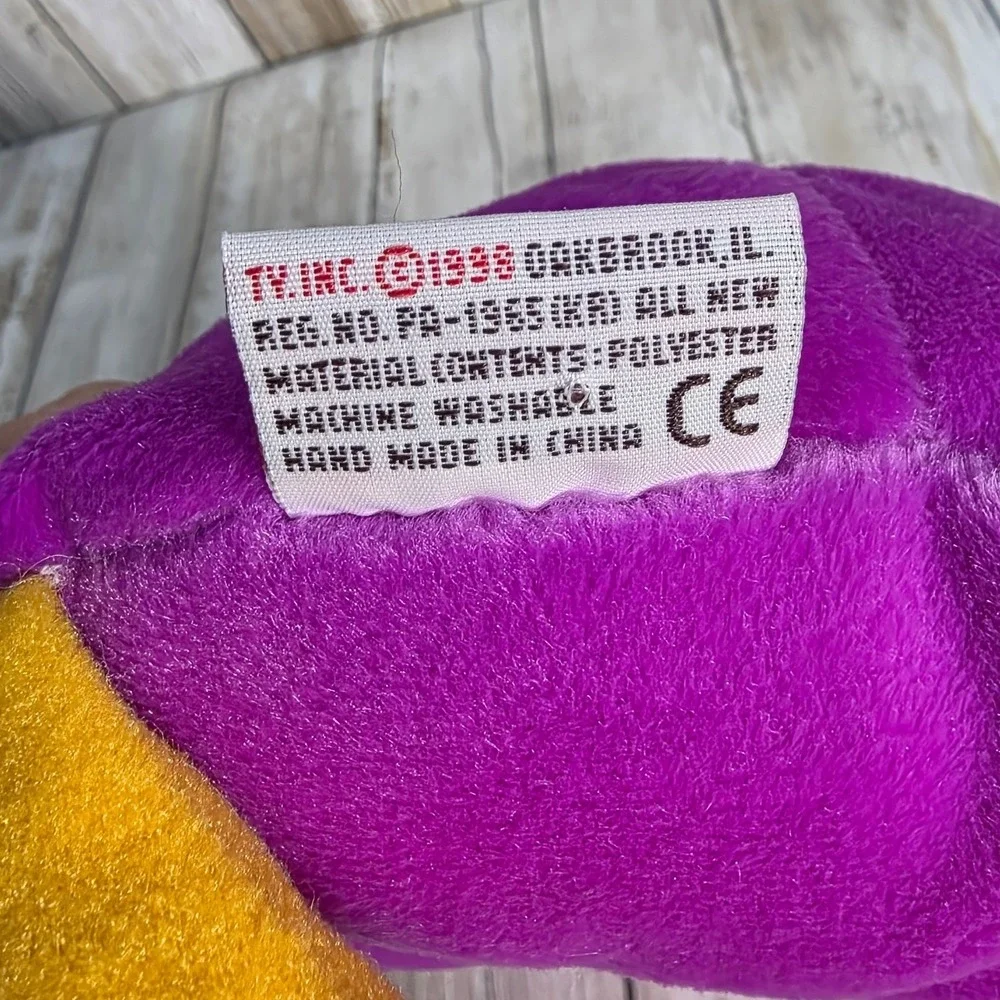 Ty‎ Beanie Buddy Patti the Platypus 1998 Vintage Purple Yellow Large Plush 16 '